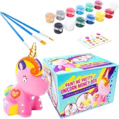 Paint Your Own Unicorn Piggy Bank for Girls Craft Kit for Kids Fun Gift Idea Arts and Crafts Painting Kit DIY piggy bank for girls