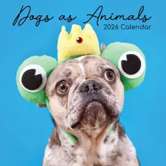 The Gifted Stationary 2026 Square Wall Calendar, Dogs as Animals, 16-Month Humor Theme Hanging Calendar with 180 Reminder Stickers, Month Planner for Home or Creative Spaces, 12x12 In Multicolor