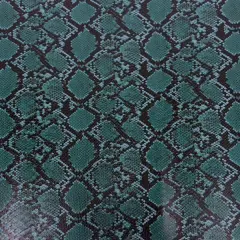 1 Yard Caicos Snake Skin Faux Leather Vinyl Fabric For Upholstery Handbags 54" Width Teal