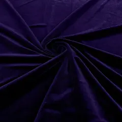 1 Yard Luxurious Stretch Velvet Fabric Polyester Lycra Spandex 58/60" Wide Dark Purple
