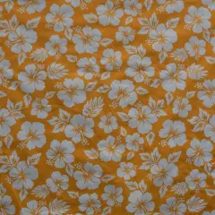 1 Yard Hibiscus Flower Polyester Fabric For Apparel Sewing And Tropical Craft Projects 60 Inch Yellow