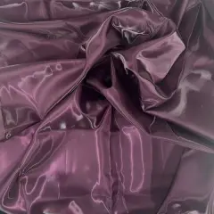 1 Yard Crystalized Liquid Bridal Satin Fabric with Reflective Shimmering Surface for Gowns Costumes and Decor 59/60 Inch Width Eggplant Purple
