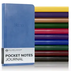 Pocket Notes Leather Journal by Gallery Leather - 6"x3.25" Acadia Hydrangea