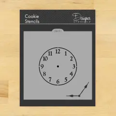 Mini Clock with Hands Cookie & Craft Stencil | CM057 by Designer Stencils | Cookie Decorating Tools |