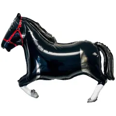 32" Black Horse Foil Balloon Farm Party Decoration