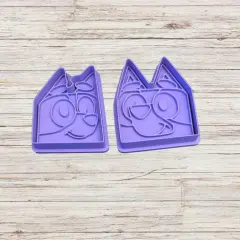 dogface cookie cutter and stamp size 3.25-3.5 (2 pc heads)