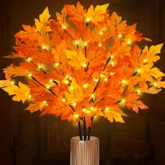 Lighted Maple Leaves Branches