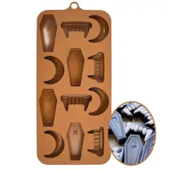 Halloween Silicone Candy Mold Vampire Fangs & Coffin Chocolate Mold