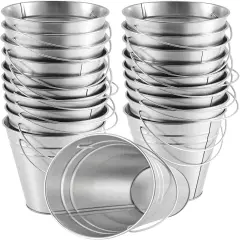 20 Pack - Inches Galvanized Metal Buckets with Handle