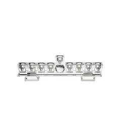 Crystal Menorah Flat With Stand By Kinor Decor