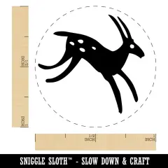 Cave Drawing Deer Gazelle Antelope Petroglyph Self-Inking Rubber Stamp Sky Blue