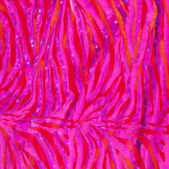 1 Yard Disco Big Zebra Hologram Spandex Fabric for Costumes Swimwear Dancewear Hot Pink Fuchsia