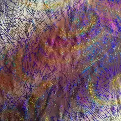 1 Yard Hologram Multi Dancing Splash Polyester Spandex Fabric 56/57 Inch Width Brown