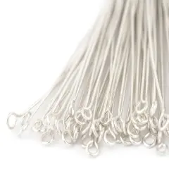 The Bead Chest Silver 21 Gauge 3 Inch Eye Pins (Approx 100 pieces)