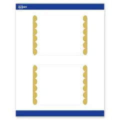Avery Printable Rectangle Postcards with Rounded Corners, Gold Edge Dots, 4.25" x 5.5", Matte White Rectangle Postcards with Rounded Corners, Laser/Inkjet, 20ct, Great for Postcards