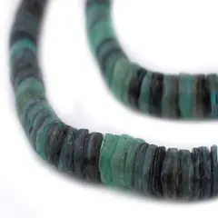 The Bead Chest Turquoise Natural Shell Heishi Beads (8mm)