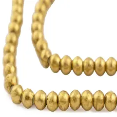 The Bead Chest 6mm Round Brass Beads - Full Strand of African Metal Spacer Beads