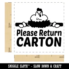 Please Return Carton Chicken Egg Self-Inking Rubber Stamp Ink Stamper Fuchsia