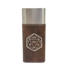 Cigar Case with Cutter - D20 Leather Rustic/Silver