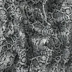 Black-White Famous Maker Reptile Stretch Spandex Cotton Blend Damask Fabric By the Yard
