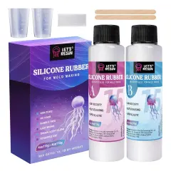 LET'S RESIN 8oz Silicone Mold Making Trial Kit, Non-toxic and Food-safe Grade, Fast Cure Mold Making Silicone Rubber, Easy Mixing, Flexible Platinum Cured Molding Silicone for Casting Resin Molds & Silicone Molds (Translucent)