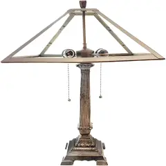 15" Dia. Metal Panel Lamp Base Kit, Antique Bronze Finish with Gold Highlights, Nicely Weighted, 24" Tall