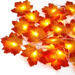 2 Pack Maple Leaves Fall Garland Lights - 13FT 40LED