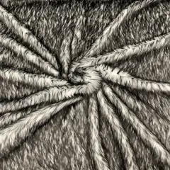 1 Yard Two Tone Husky Faux Fur Fabric Soft High Pile for Blankets Decor Costumes 58-60 inches Width Off White-Black