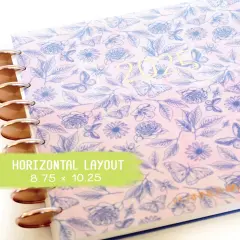 2025 Planner - Horizontal Layout, Disc Bound - "Butterfly Doodles" (#709)
