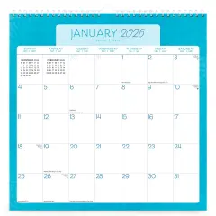 Seaside Currents | 2026 12 x 12 Inch (Hanging) Monthly Square Wire-O Calendar | Sticker Sheet