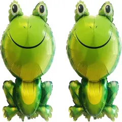 2 Pcs Green Frog Balloons Frog Shaped Foil