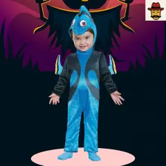 Infant Dory Costume with Fins Tail and Headpiece for Halloween
