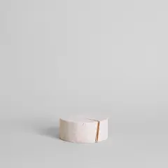 Round Pedestal Wood Base In Pale Whitewash by Bloomist