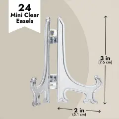 24 Pack 3-inch Mini Easel Display Stand for Sports Trading and Baseball Cards - Small Acrylic Holder for Pictures