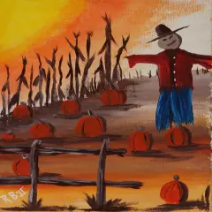 Autumn Paint Kit - Stanley's Pumpkin Patch Acrylic Painting Kit and Video Lesson, Autumn Craft, Scarecrow Painting, Pumpkin Craft, Paint Party, Paint At Home