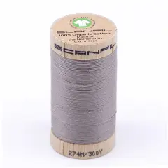 300 Yards Smooth 30wt Organic Pima Cotton Sewing Thread Chateau Gray Solid