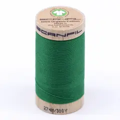 300 Yards Jolly Green Colorfast Organic Pima Cotton Thread 30wt for Quilting Sewing Projects