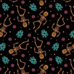 Disney's Star Wars Tossed Sugar Droids Black Cotton Fabric by the Yard