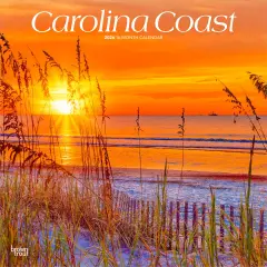Carolina Coast | 2026 12 x 24 Inch (Hanging) Monthly Square Wall Calendar | Plastic-Free