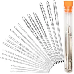 Large-Eye Blunt Needles, Stainless Steel Yarn Knitting Needles, Sewing Needles, Crafting Knitting Weaving Stringing Needles, Perfect for Finishing Off Crochet Projects (18 Pieces)