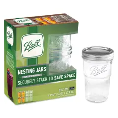 Ball Nesting Mason Jars and Lids - 16 oz, Pkg of 4