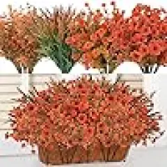 Fake Mums Fall Decorations UV Resistant Plastic Plants AutumnNo Fade Faux Plants