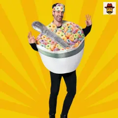 Adult's Bowl of Cereal with Spoon Costume Funny Food Look