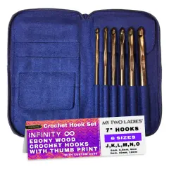 My Two Ladies | Infinity | Crochet Hook Set | Ebony | Sizes J, K, L, M, N, O