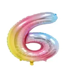 Rainbow Gradient Colorful Number Balloon Foil Balloon F07M1-77-6