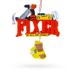 Fixer Word with Tools and Gloves Resin Christmas Ornament