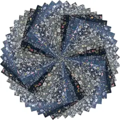 50pcs 10 x 10 inches Multicolor Cotton Precut Fabric Bundle for Quilting Sewing