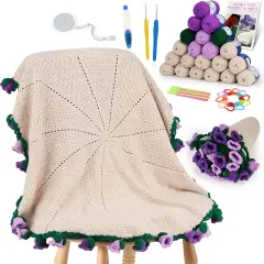 Flower Bouquet Blanket Crochet Kit for Beginners