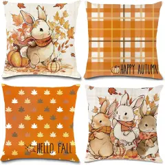 4 Pack Fall Pillow Covers Decoration