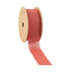 LaRibbons 1 1/2" Frayed Edge Chiffon Ribbon | 10 Yard Roll Salmon